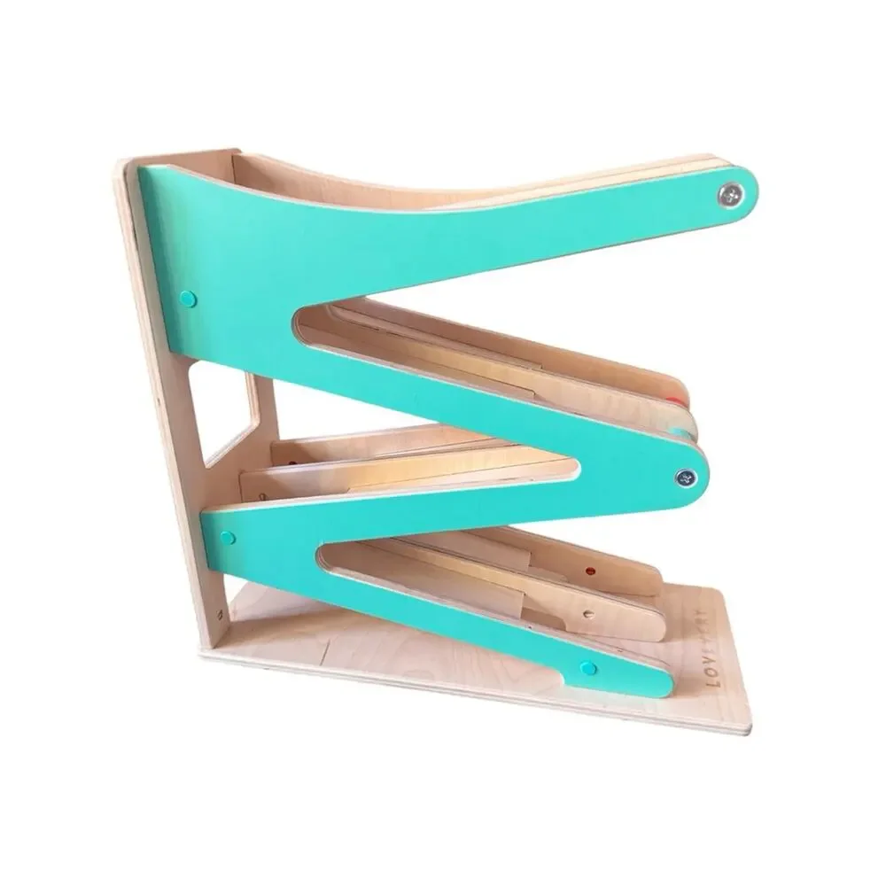 Lovevery Race & Chase Ramp With Two Cars Montessori Inspired Wooden Toy 16-18 Mo